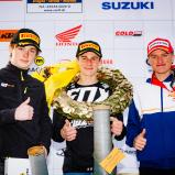 ADAC MX Masters 2019, Rasmus Pedersen ( Dänemark / KTM / WZ-Racing ), Simon Längenfelder ( Deutschland / KTM / WZ-Racing ) und Mike Gwerder ( Schweiz / KTM / KINI KTM Junior Pro Team )